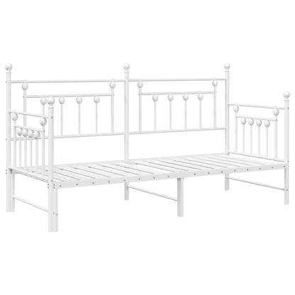 Dagsengramme Med Hovedgærde Hvid 80 X 200 Cm Stål - Billede 2