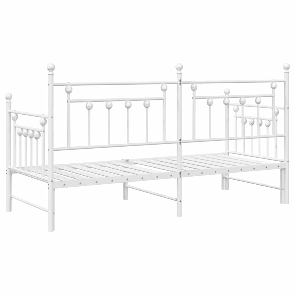 Dagsengramme Med Hovedgærde Hvid 80 X 200 Cm Stål - Billede 8