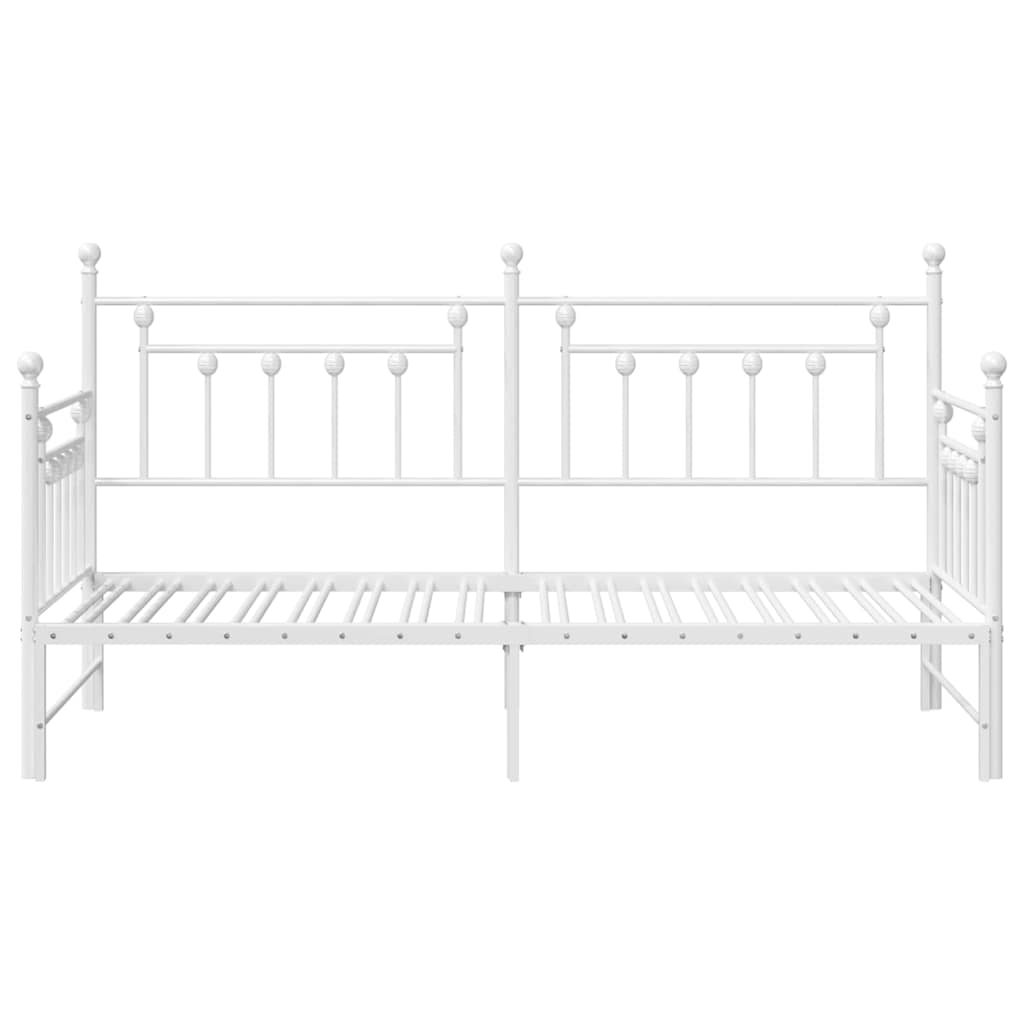 Dagsengramme Med Hovedgærde Hvid 80 X 200 Cm Stål - Billede 6