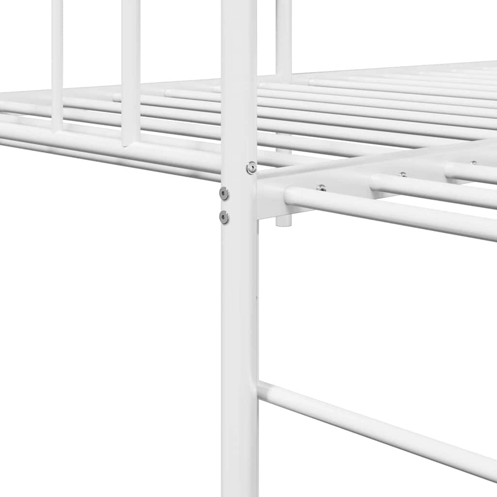 Dagsengramme Med Hovedgærde Hvid 90 X 200 Cm Stål - Billede 10