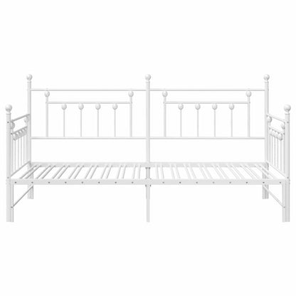 Dagsengramme Med Hovedgærde Hvid 90 X 200 Cm Stål - Billede 6