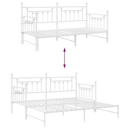 Dagsengramme Med Hovedgærde Hvid 90 X 200 Cm Stål - Billede 11