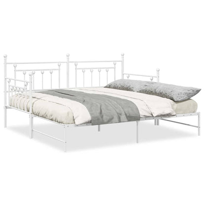 Dagsengramme Med Hovedgærde Hvid 90 X 200 Cm Stål - Billede 4