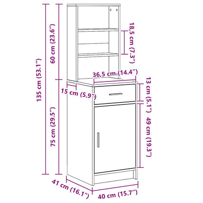 Highboard 41 X 40 X 135 Cm Konstrueret Træ - Billede 14