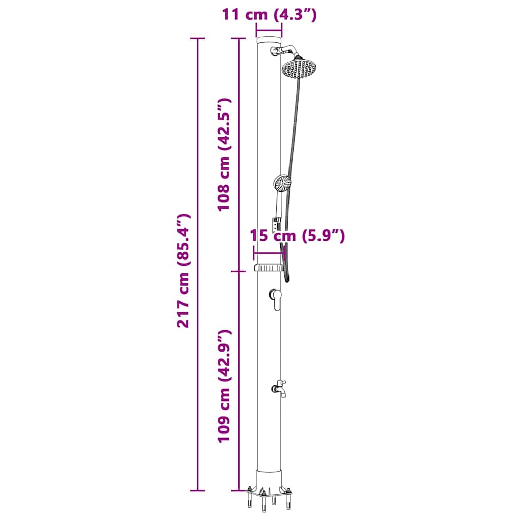 Udendørs Solbruser 217 Cm Pvc Og Aluminium - Billede 12