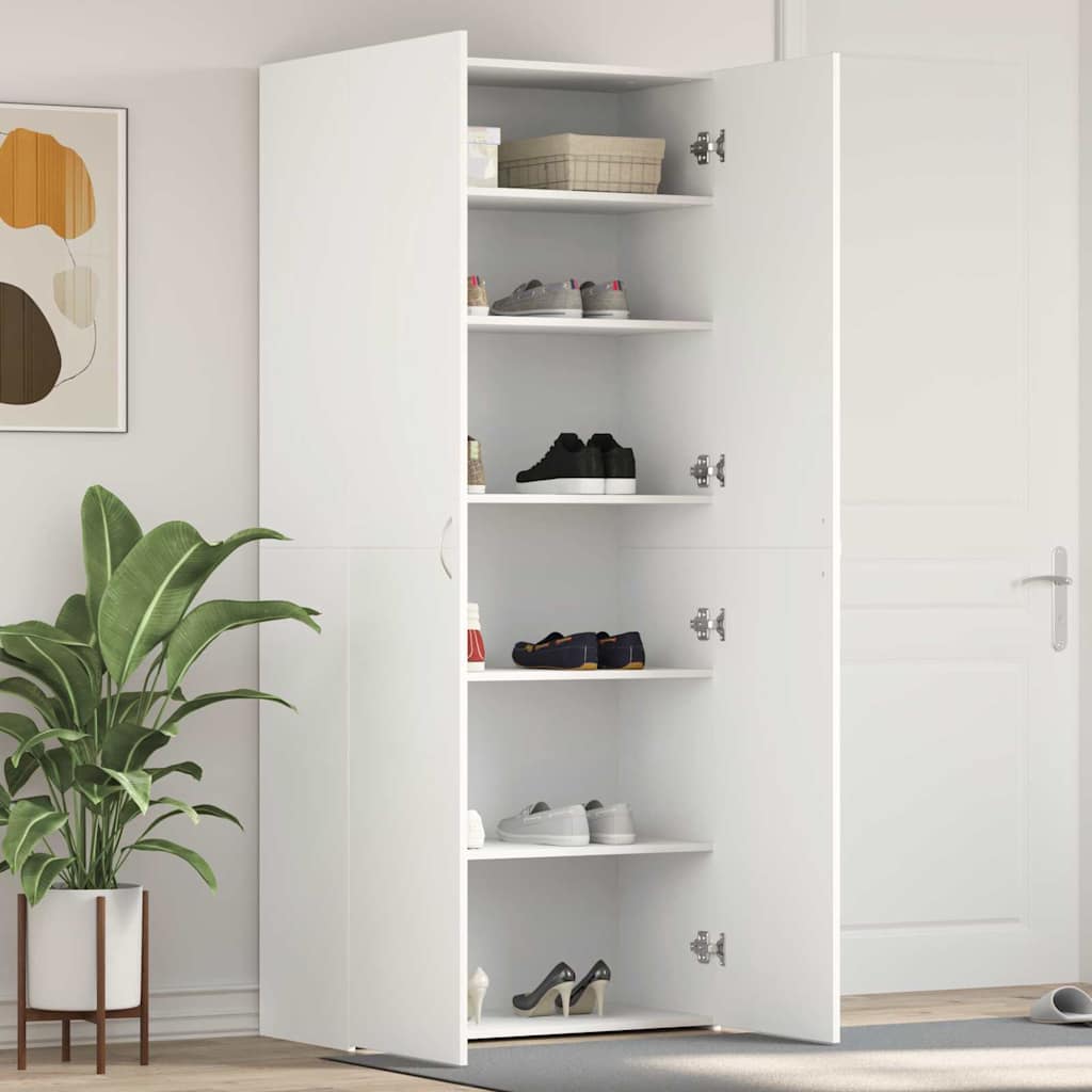 Sko Skab Med Hylde 80 X 35.5 X 180 Cm Konstrueret Træ - Hovedbillede