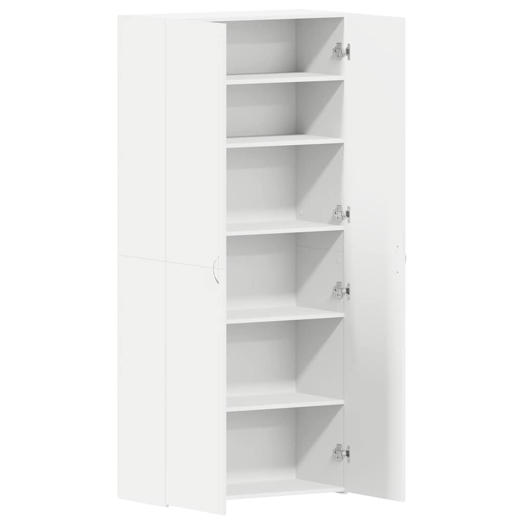 Sko Skab Med Hylde 80 X 35.5 X 180 Cm Konstrueret Træ - Billede 5