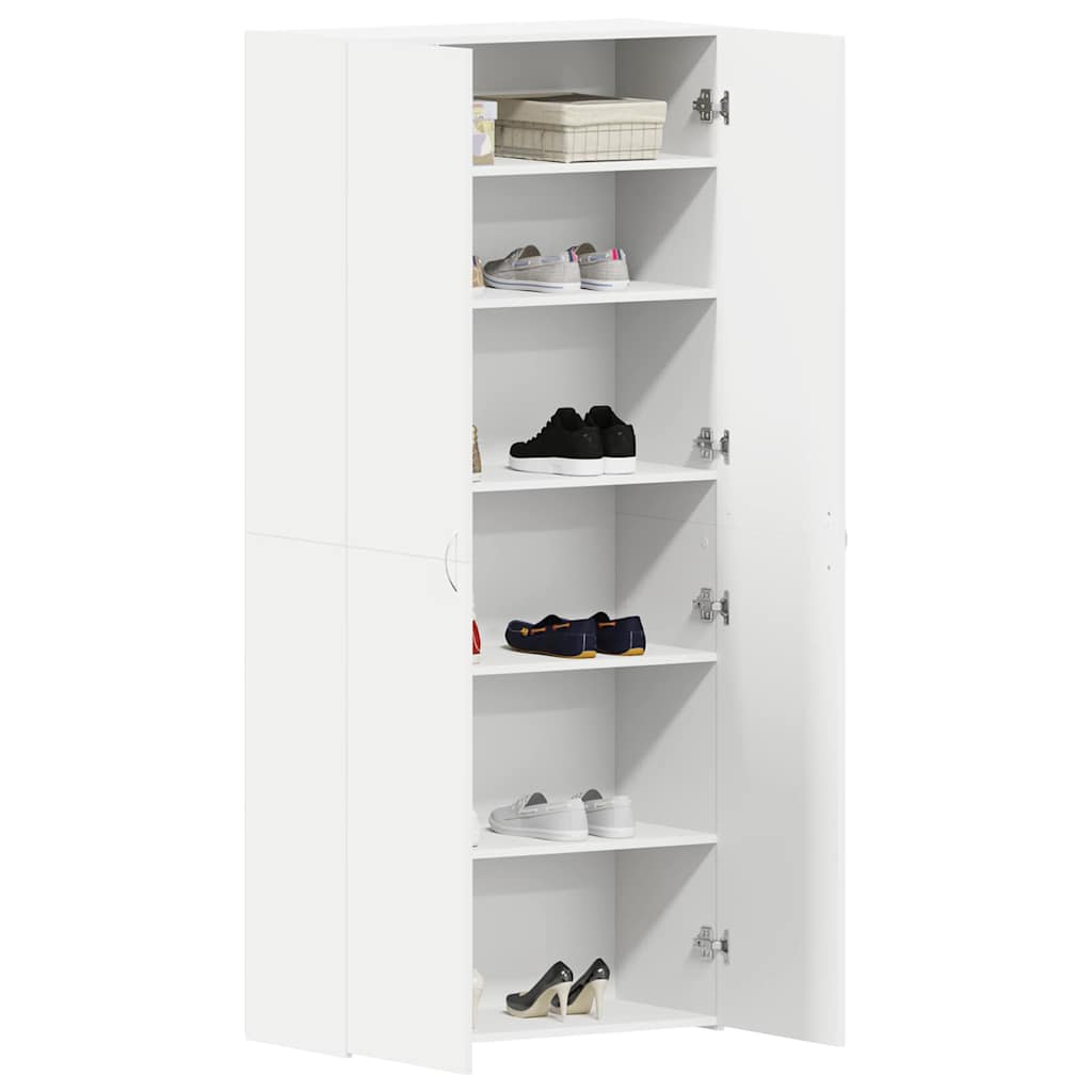 Sko Skab Med Hylde 80 X 35.5 X 180 Cm Konstrueret Træ - Billede 3