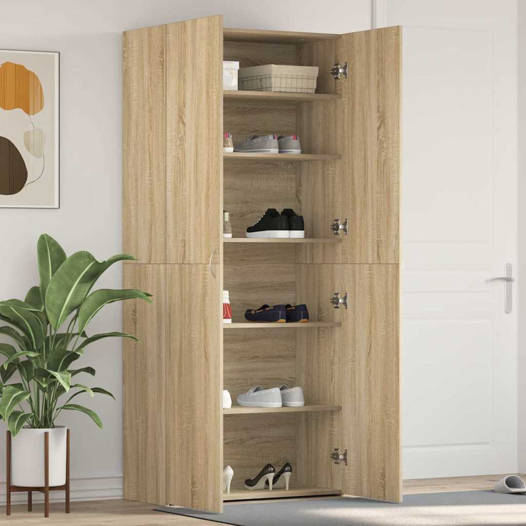 Sko Skab Med Hylde 80 X 35.5 X 180 Cm Konstrueret Træ