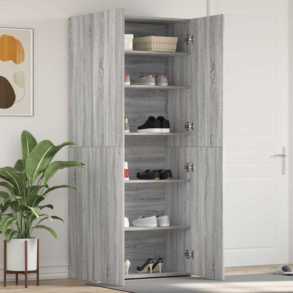 Sko Skab Med Hylde 80 X 35.5 X 180 Cm Konstrueret Træ