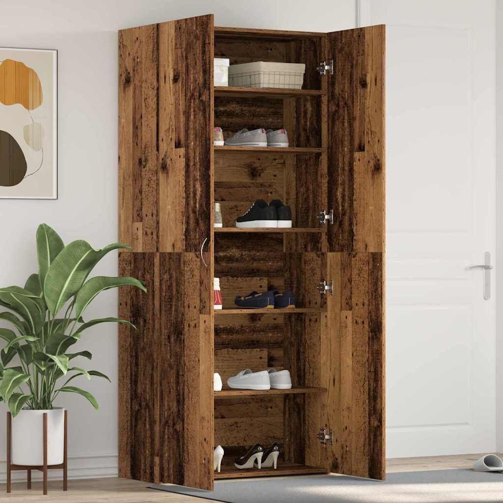 Sko Skab Med Hylde 80 X 35.5 X 180 Cm Konstrueret Træ