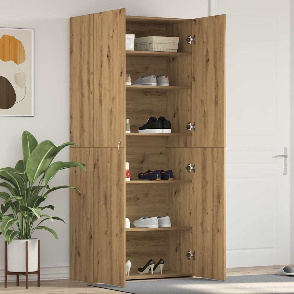 Sko Skab Med Hylde 80 X 35.5 X 180 Cm Konstrueret Træ