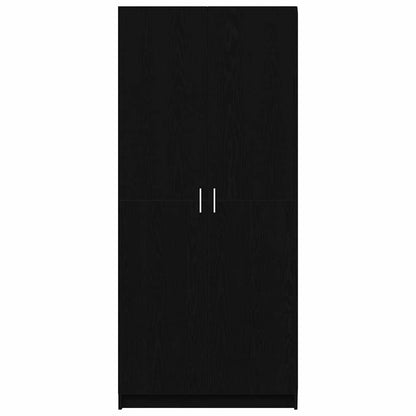 Garderobeskab Med Dør Sort 80 X 51 X 180 Cm Konstrueret Træ - Billede 6