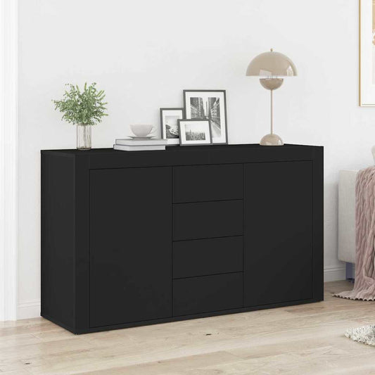 Sideboard Med Skuffe Sort 120 X 36 X 69 Cm Konstrueret Træ - Hovedbillede