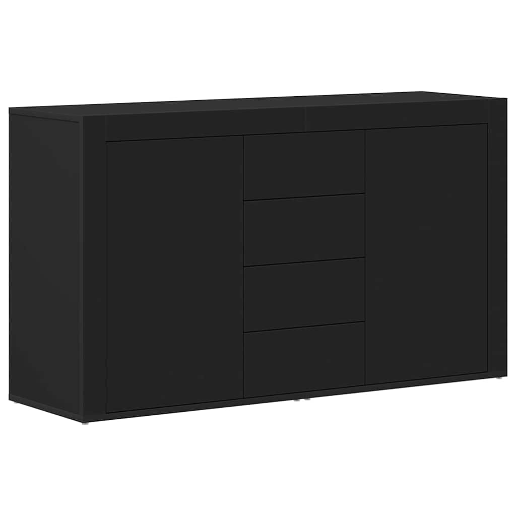 Sideboard Med Skuffe Sort 120 X 36 X 69 Cm Konstrueret Træ - Billede 2