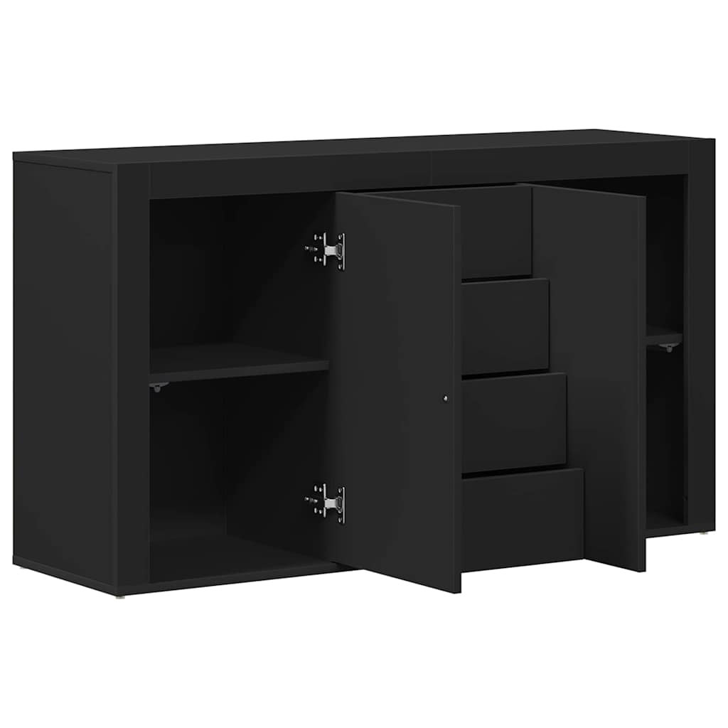 Sideboard Med Skuffe Sort 120 X 36 X 69 Cm Konstrueret Træ - Billede 5