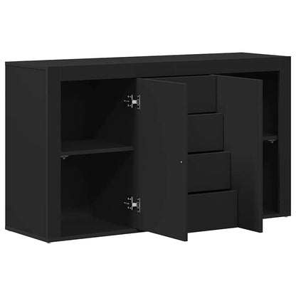 Sideboard Med Skuffe Sort 120 X 36 X 69 Cm Konstrueret Træ - Billede 5