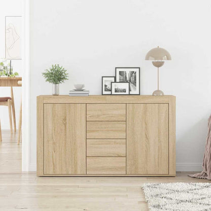 Sideboard Med Skuffe Sonoma-eg 120 X 36 X 69 Cm Konstrueret Træ - Billede 4