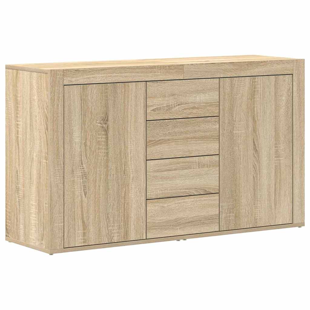 Sideboard Med Skuffe Sonoma-eg 120 X 36 X 69 Cm Konstrueret Træ - Billede 2