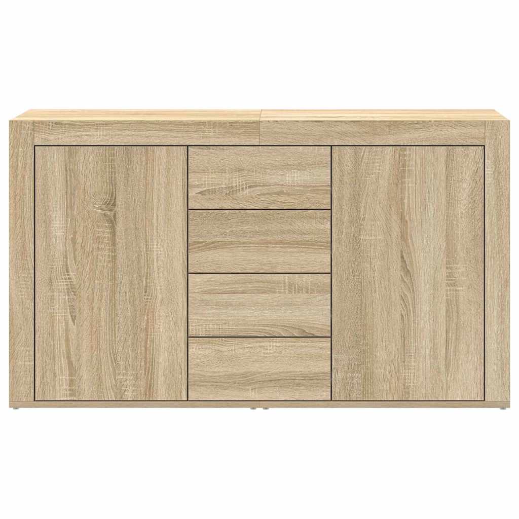 Sideboard Med Skuffe Sonoma-eg 120 X 36 X 69 Cm Konstrueret Træ - Billede 6