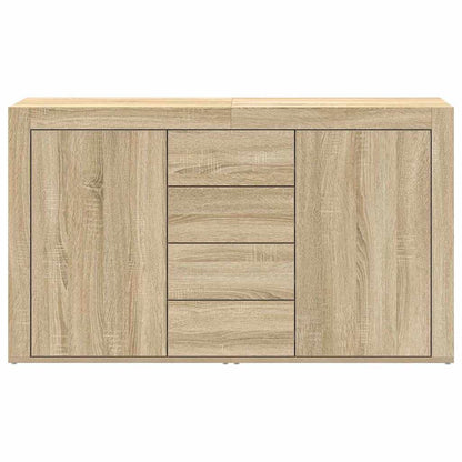 Sideboard Med Skuffe Sonoma-eg 120 X 36 X 69 Cm Konstrueret Træ - Billede 6