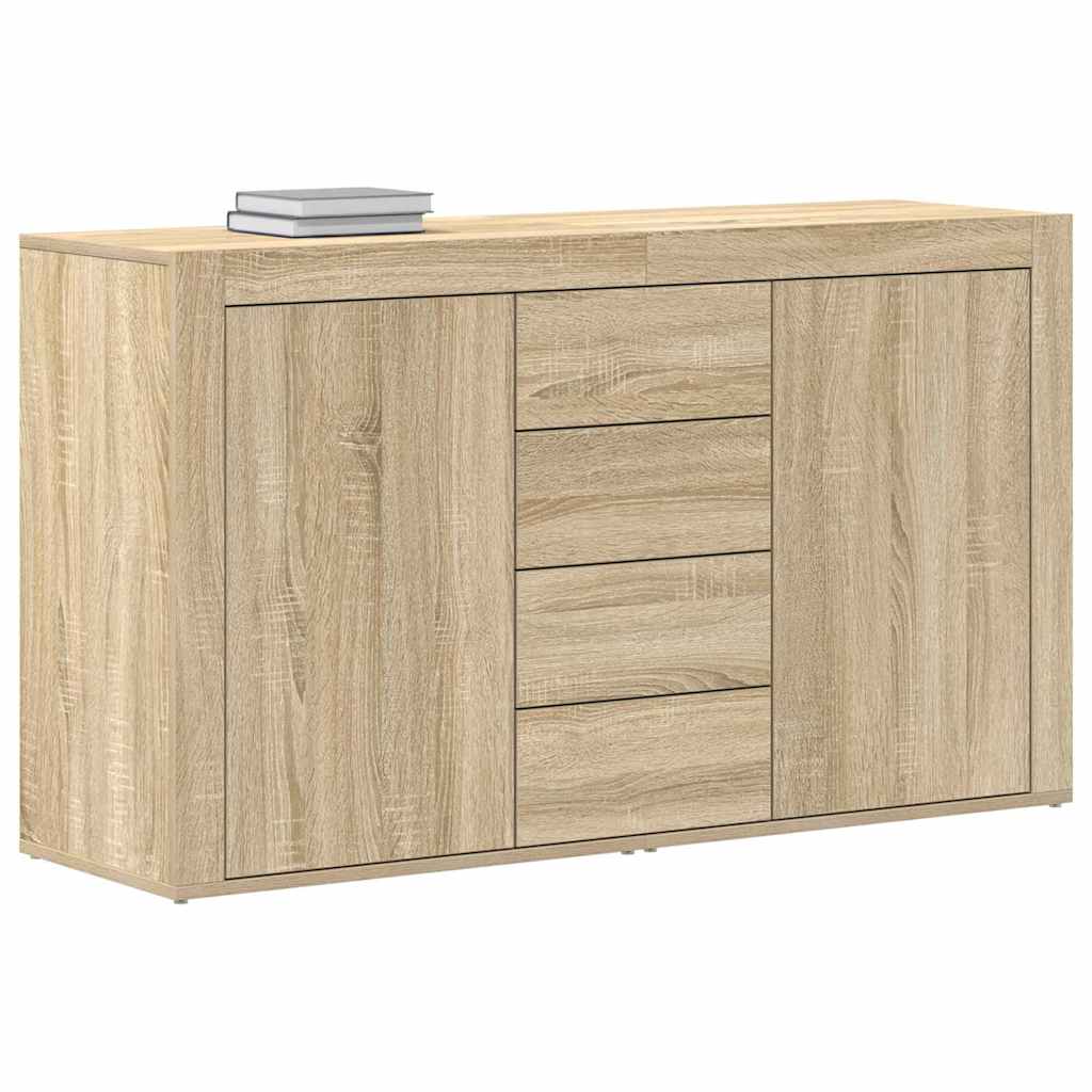 Sideboard Med Skuffe Sonoma-eg 120 X 36 X 69 Cm Konstrueret Træ - Billede 3