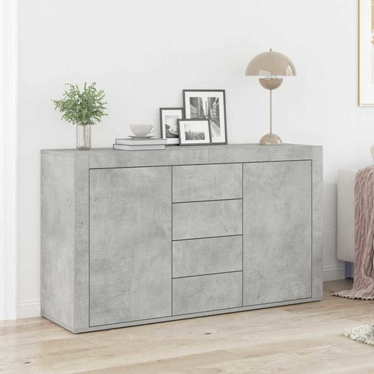 Sideboard Med Skuffe Betongrå 120 X 36 X 69 Cm Konstrueret Træ - Hovedbillede