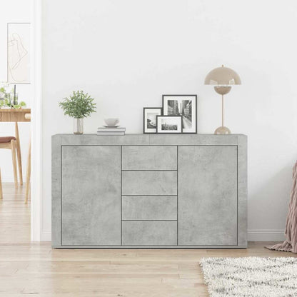 Sideboard Med Skuffe Betongrå 120 X 36 X 69 Cm Konstrueret Træ - Billede 4