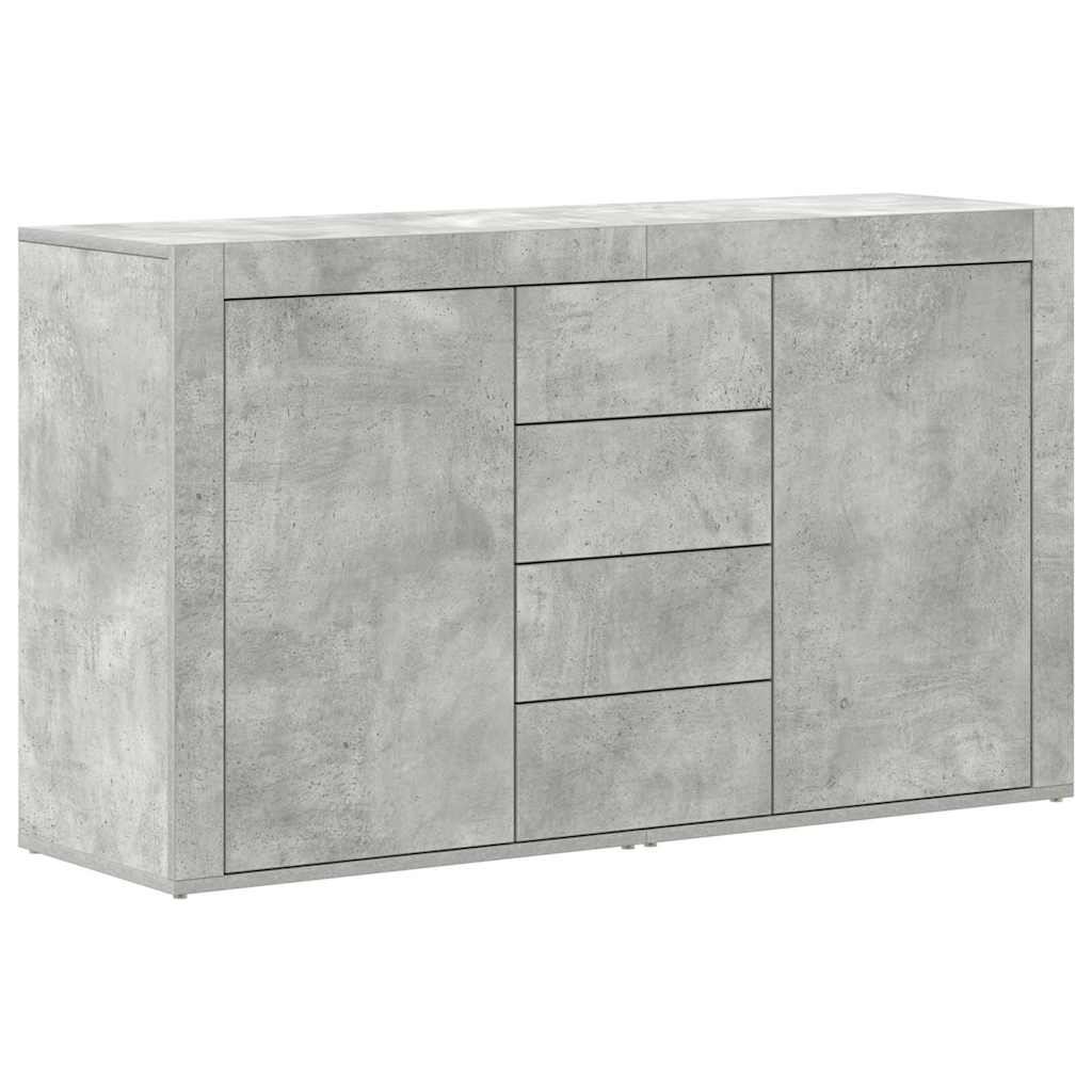 Sideboard Med Skuffe Betongrå 120 X 36 X 69 Cm Konstrueret Træ - Billede 2