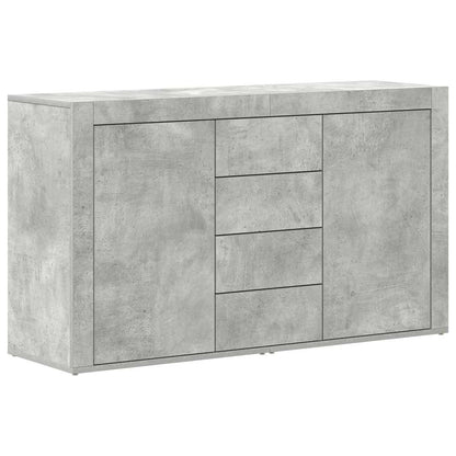 Sideboard Med Skuffe Betongrå 120 X 36 X 69 Cm Konstrueret Træ - Billede 2
