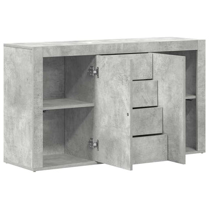 Sideboard Med Skuffe Betongrå 120 X 36 X 69 Cm Konstrueret Træ - Billede 5