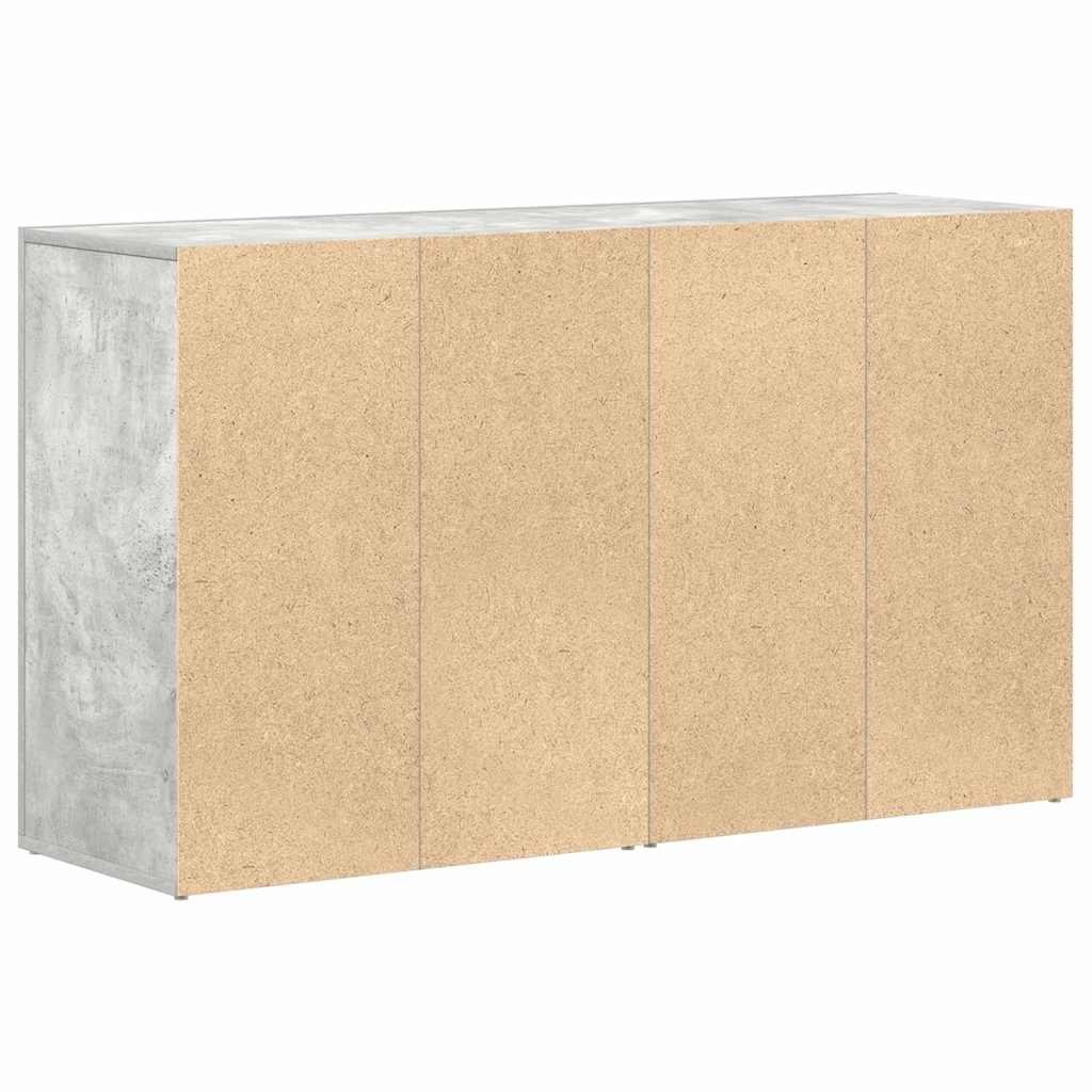 Sideboard Med Skuffe Betongrå 120 X 36 X 69 Cm Konstrueret Træ - Billede 8