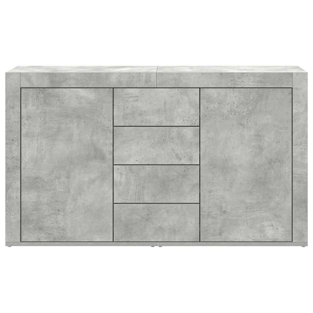 Sideboard Med Skuffe Betongrå 120 X 36 X 69 Cm Konstrueret Træ - Billede 6