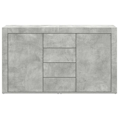Sideboard Med Skuffe Betongrå 120 X 36 X 69 Cm Konstrueret Træ - Billede 6