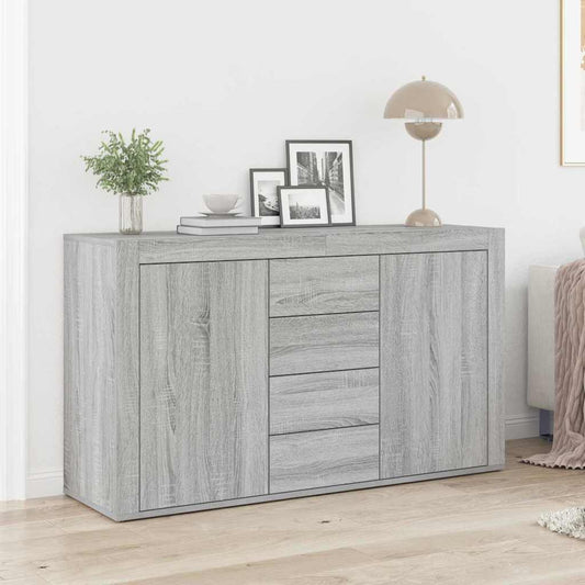 Sideboard Grå Sonoma-eg 120 X 36 X 69 Cm Konstrueret Træ - Hovedbillede