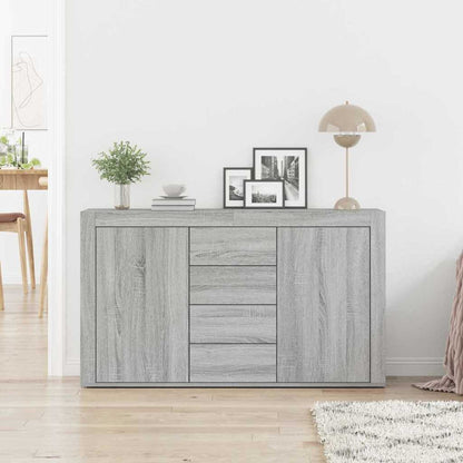 Sideboard Grå Sonoma-eg 120 X 36 X 69 Cm Konstrueret Træ - Billede 4