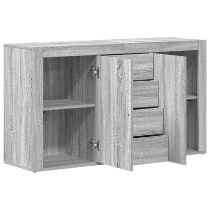 Sideboard Grå Sonoma-eg 120 X 36 X 69 Cm Konstrueret Træ - Billede 5