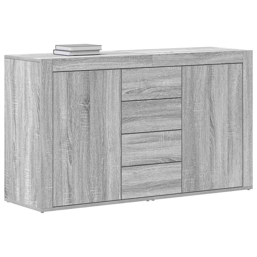 Sideboard Grå Sonoma-eg 120 X 36 X 69 Cm Konstrueret Træ - Billede 3