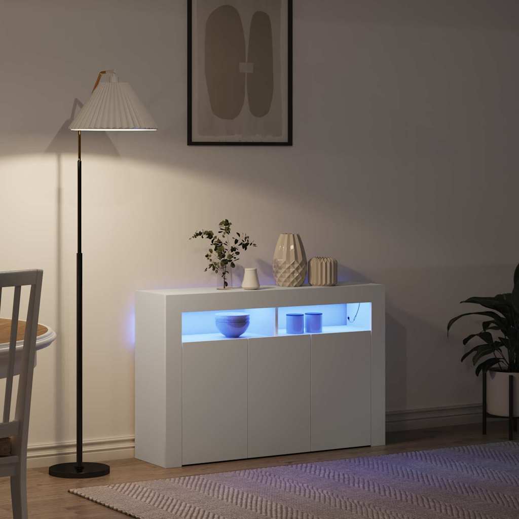 Sideboard Hvid 116 X 30 X 75 Cm Konstrueret Træ - Billede 5