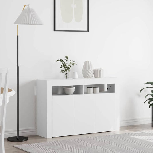 Sideboard Hvid 116 X 30 X 75 Cm Konstrueret Træ - Hovedbillede