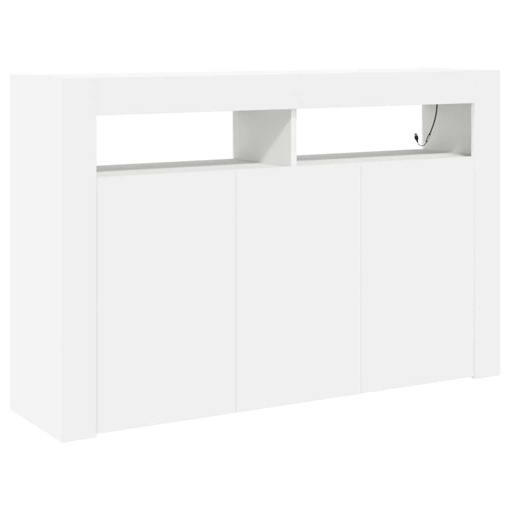 Sideboard Hvid 116 X 30 X 75 Cm Konstrueret Træ - Billede 2