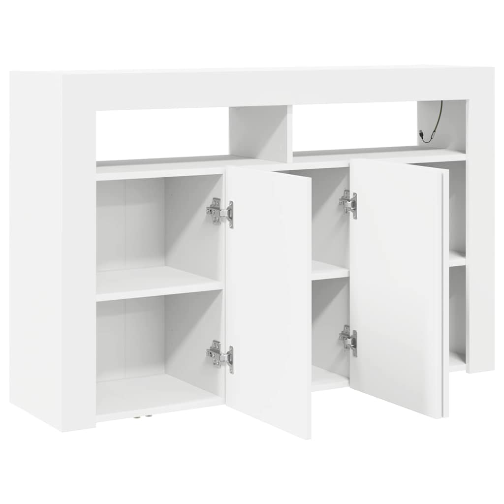 Sideboard Hvid 116 X 30 X 75 Cm Konstrueret Træ - Billede 6