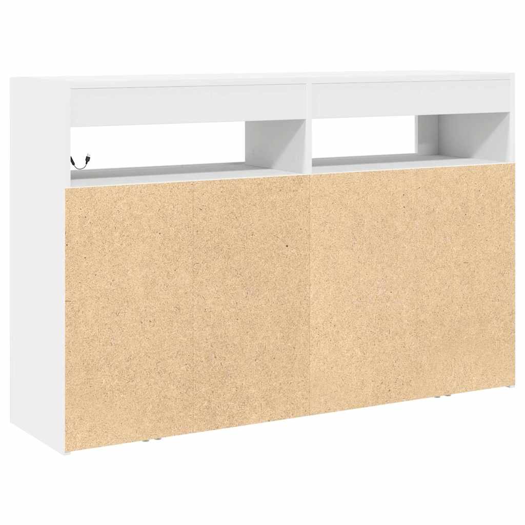 Sideboard Hvid 116 X 30 X 75 Cm Konstrueret Træ - Billede 9