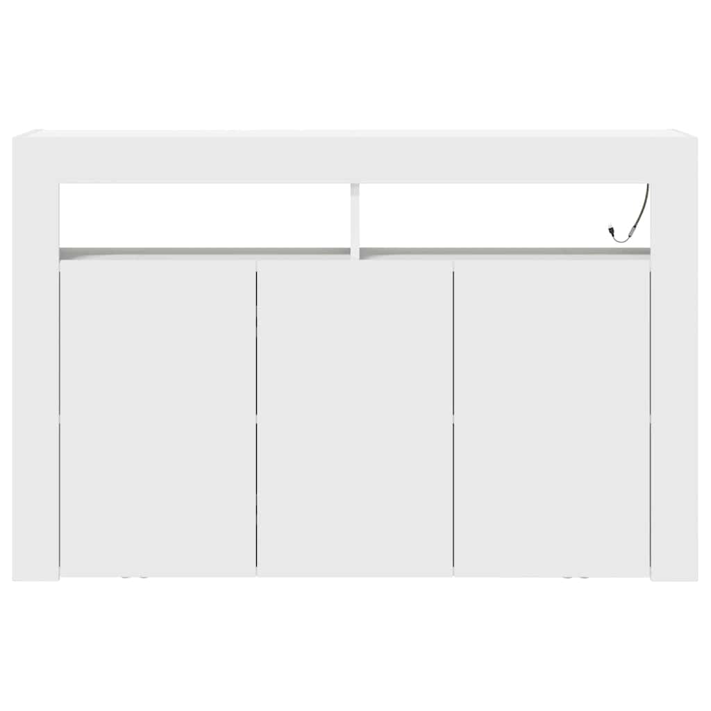 Sideboard Hvid 116 X 30 X 75 Cm Konstrueret Træ - Billede 7