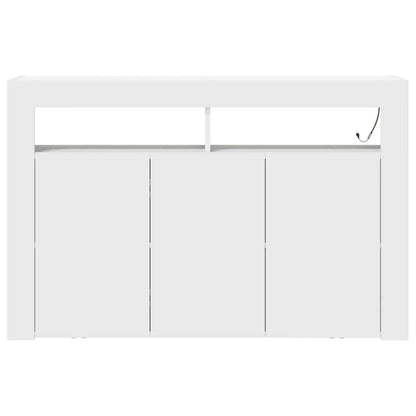 Sideboard Hvid 116 X 30 X 75 Cm Konstrueret Træ - Billede 7