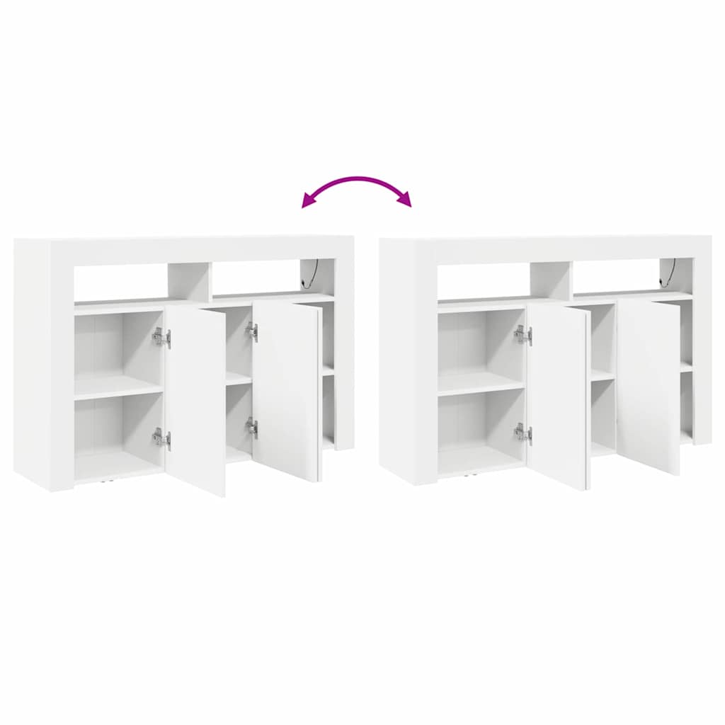 Sideboard Hvid 116 X 30 X 75 Cm Konstrueret Træ - Billede 13