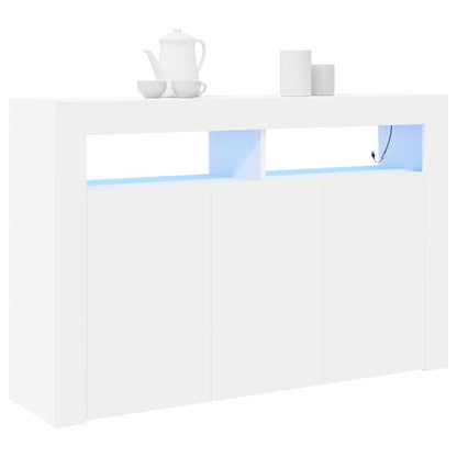Sideboard Hvid 116 X 30 X 75 Cm Konstrueret Træ - Billede 3