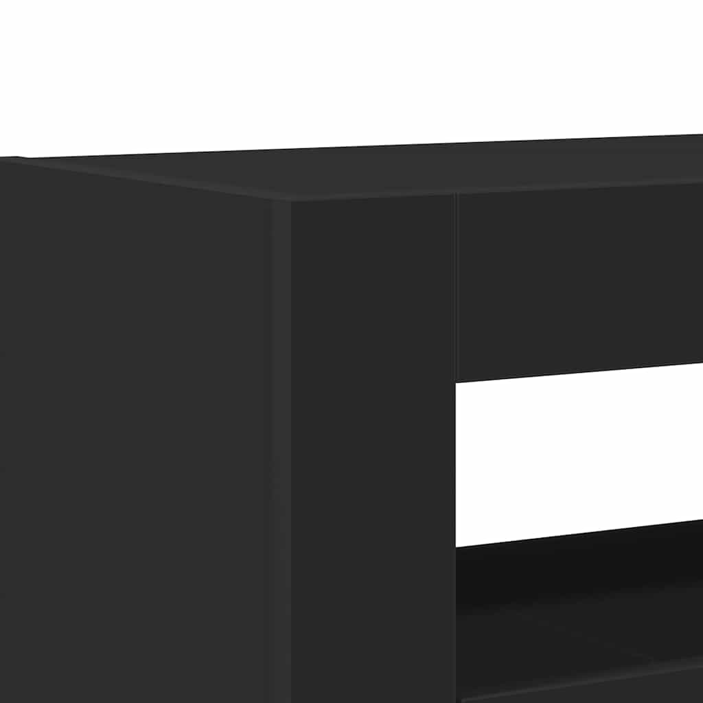 Sideboard Sort 116 X 30 X 75 Cm Konstrueret Træ - Billede 10