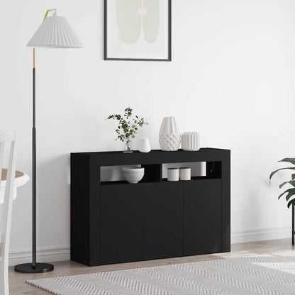 Sideboard Sort 116 X 30 X 75 Cm Konstrueret Træ - Hovedbillede