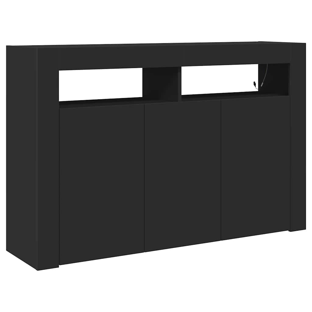 Sideboard Sort 116 X 30 X 75 Cm Konstrueret Træ - Billede 2